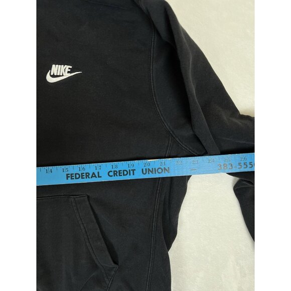 Vintage Nike Black Pullover Hoodie Sweatshirt Size M Y2K Embroidered Swoosh Fade - Picture 3 of 6